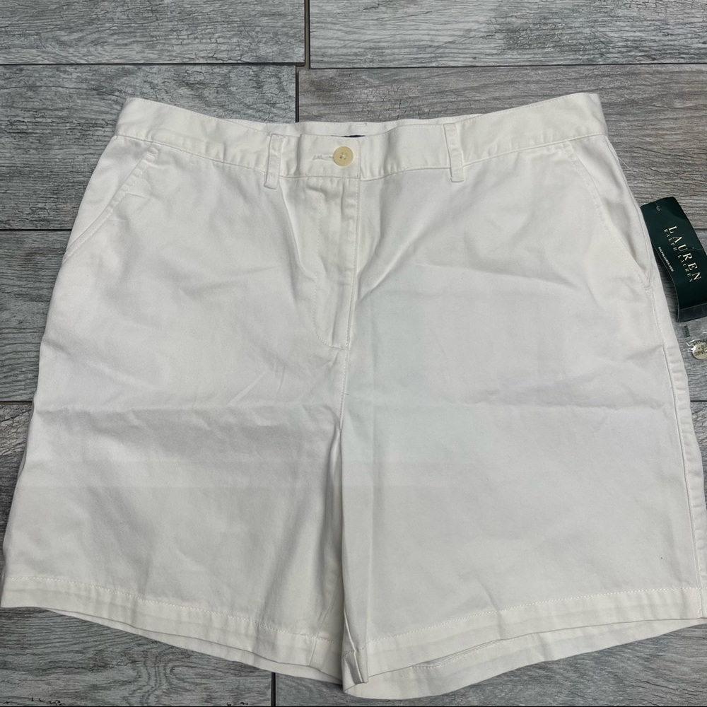 Lauren Ralph Lauren Women's Cotton White Bermuda Shorts Size 14